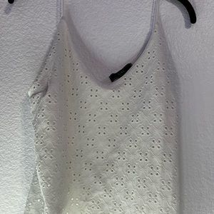 white floral tank top